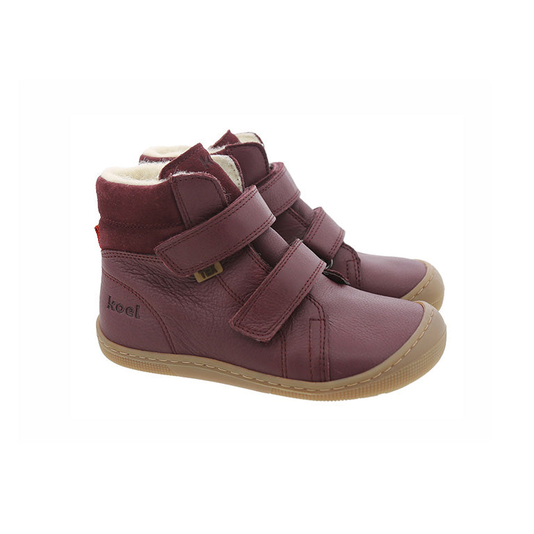 KOEL Barefoot Kinderstiefel - DEMIL WOOL - bordo