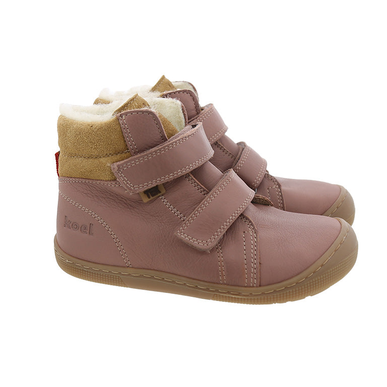 KOEL Barefoot Kinderstiefel - DEMIL WOOL - old rose