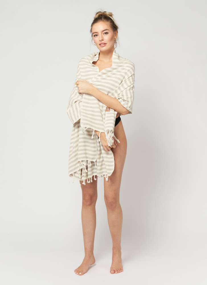ESPADRIJ L'ORIGINALE - Strandtuch Stripes 950S - ecru sable