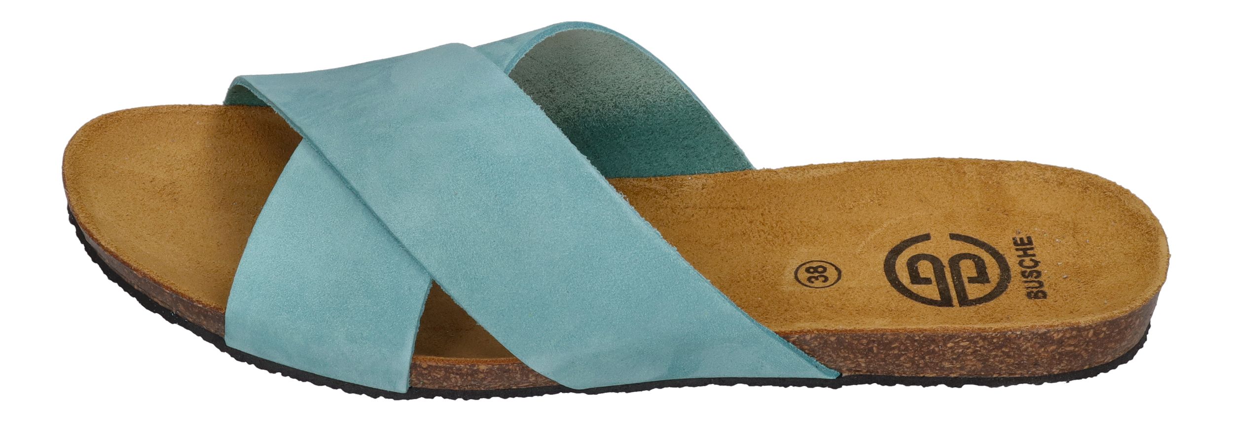 BUSCHE Damen Pantoletten Kreuzbandage TROPEZ 2125 aqua