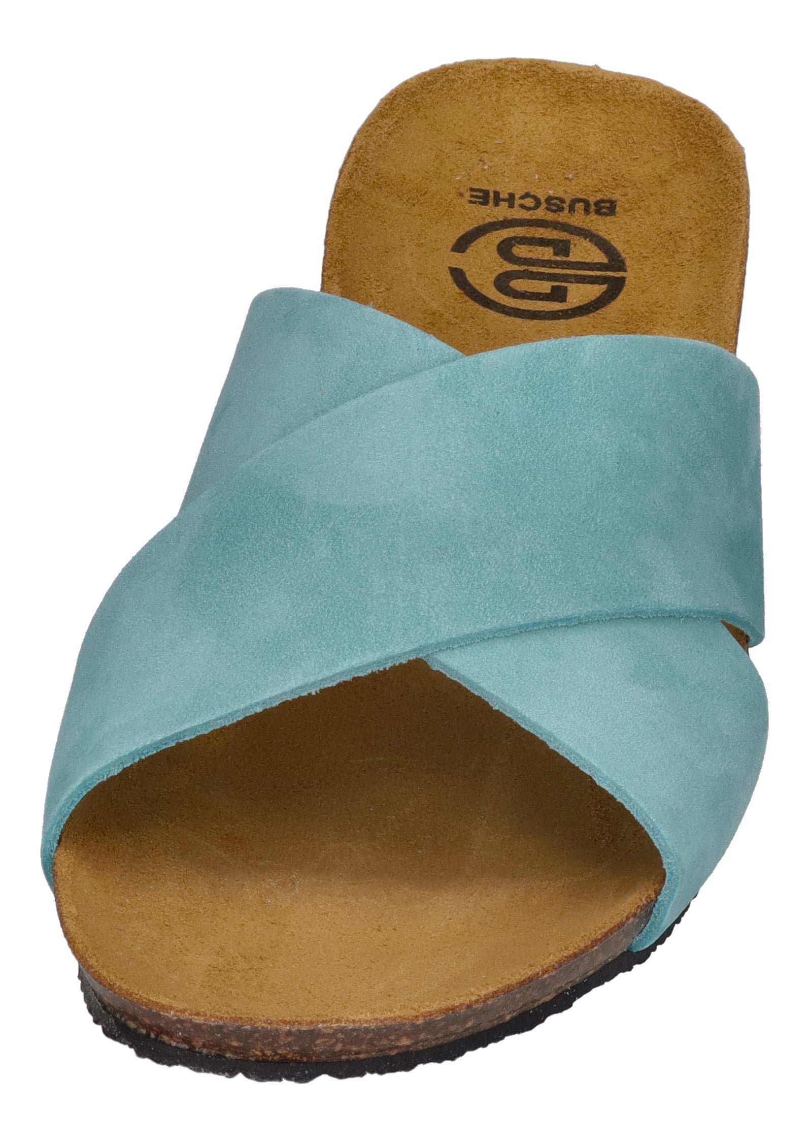 BUSCHE Damen Pantoletten Kreuzbandage TROPEZ 2125 aqua
