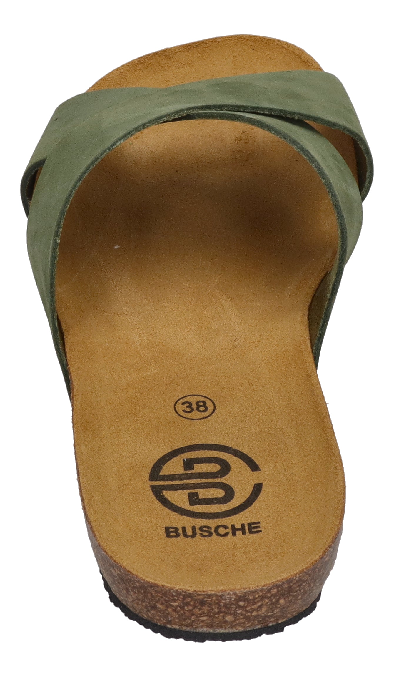 BUSCHE Damen Pantoletten Kreuzbandage TROPEZ 2125 olive