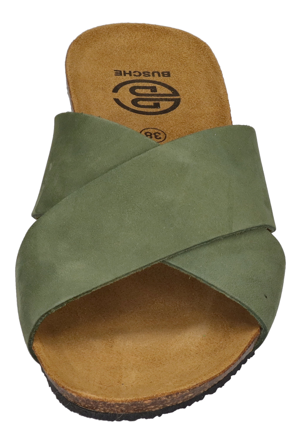 BUSCHE Damen Pantoletten Kreuzbandage TROPEZ 2125 olive