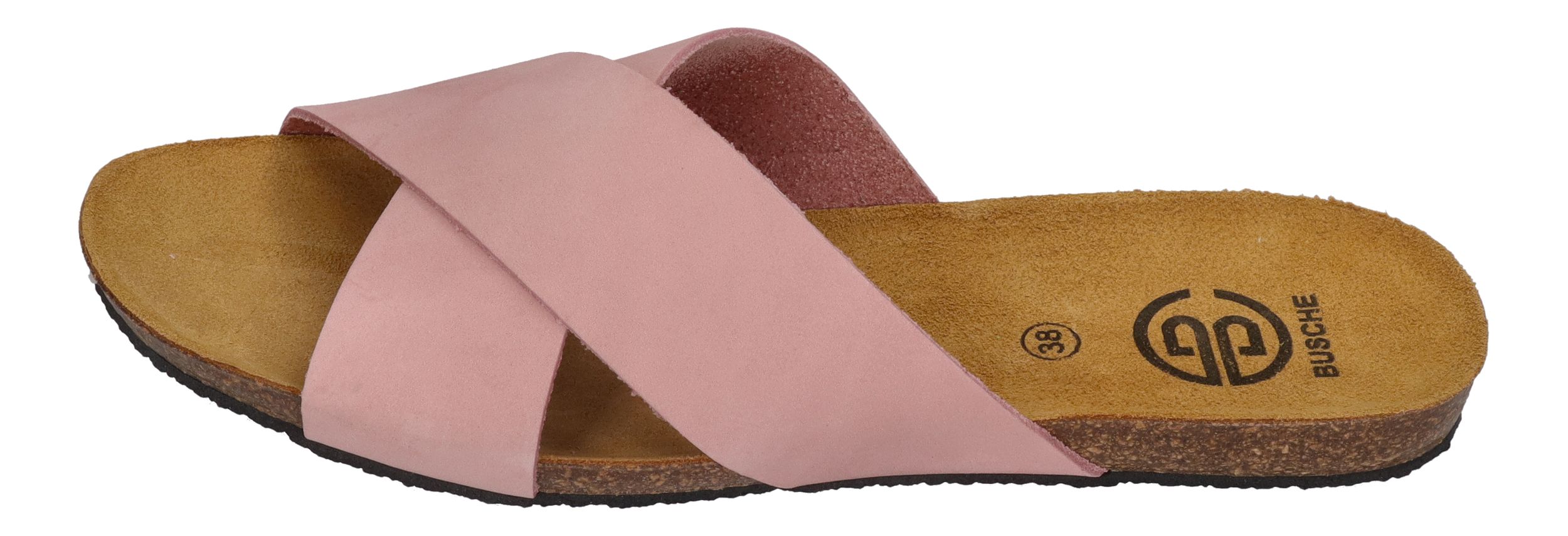 BUSCHE Damen Pantoletten Kreuzbandage TROPEZ 2125 rosa