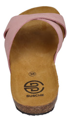 BUSCHE Damen Pantoletten Kreuzbandage TROPEZ 2125 rosa