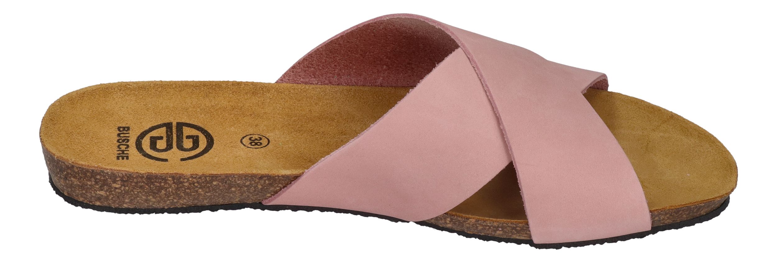 BUSCHE Damen Pantoletten Kreuzbandage TROPEZ 2125 rosa