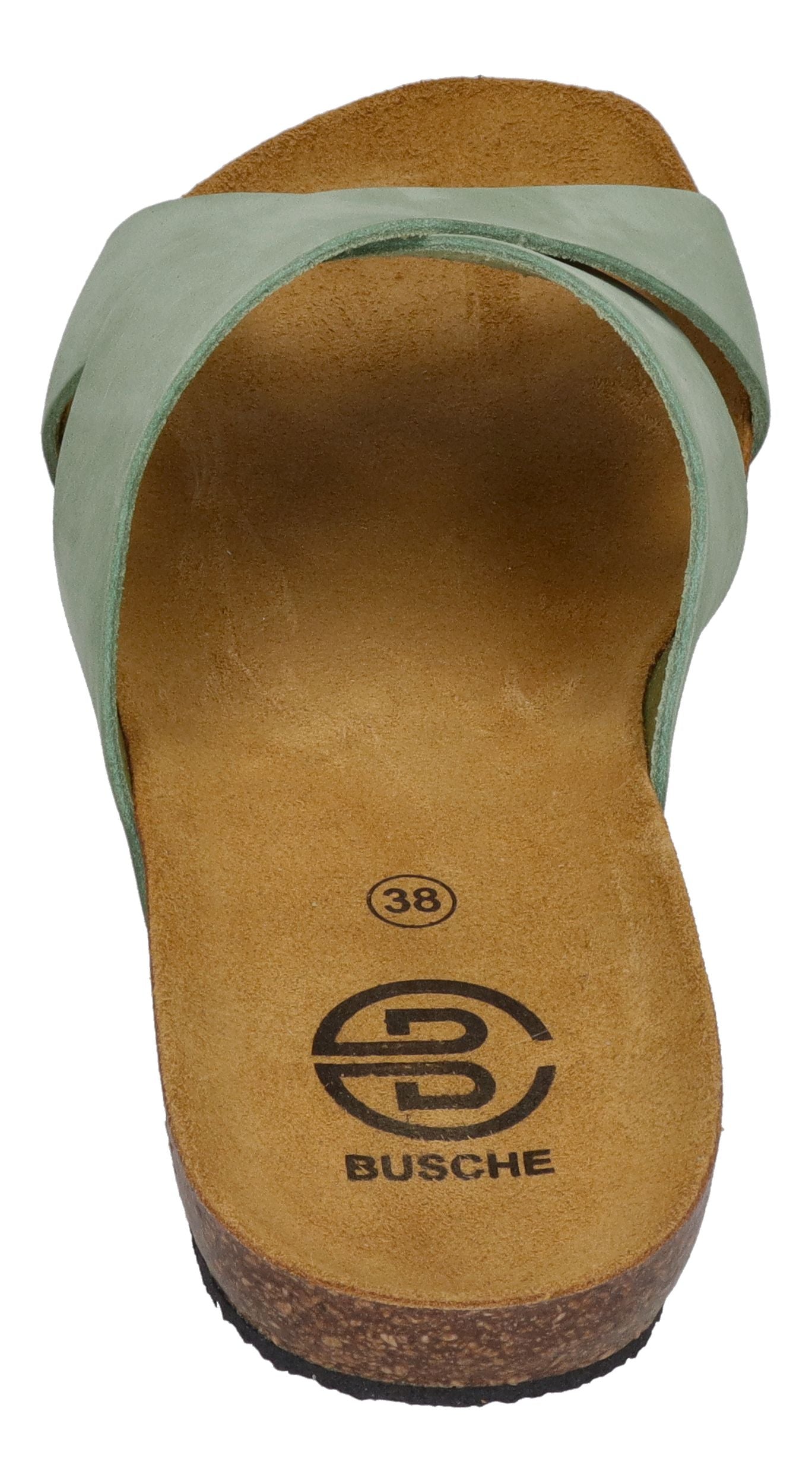 BUSCHE Damen Pantoletten Kreuzbandage TROPEZ 2125 salvia