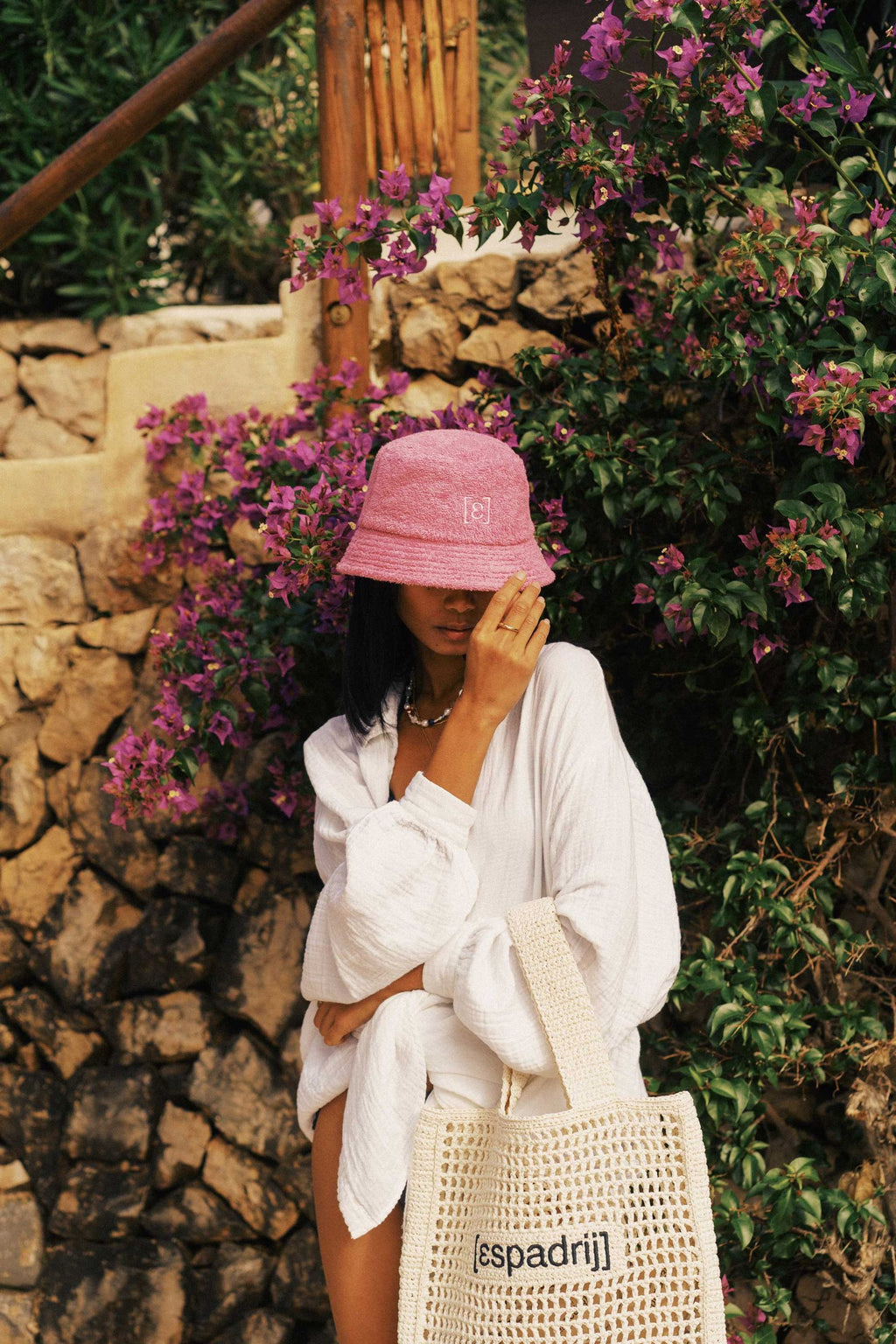 ESPADRIJ L'ORIGINALE Hut BUCKET HAT FROTTÉE 90 - fuchsia