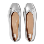 FITFLOP Ballerina DELICATO BOW SOFT Metallic Leather - silver