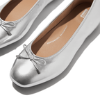 FITFLOP Ballerina DELICATO BOW SOFT Metallic Leather - silver