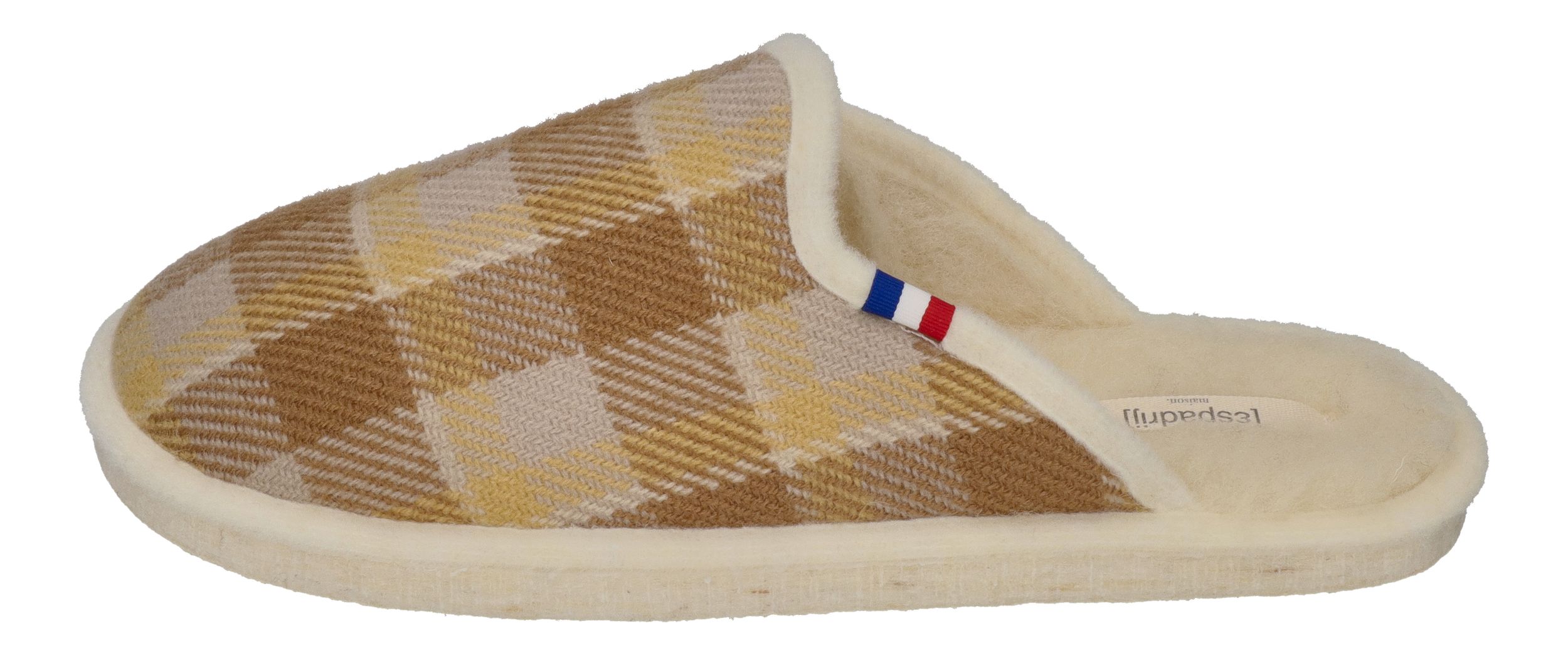 ESPADRIJ L'ORIGINALE Hausschuhe CHAUSSON WOOLCHECK jaune check small