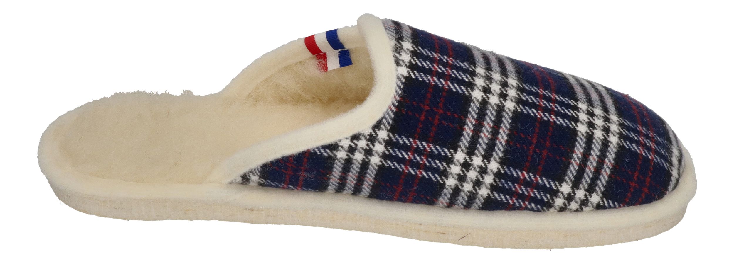 ESPADRIJ L'ORIGINALE Hausschuhe CHAUSSON WOOLCHECK marine check small