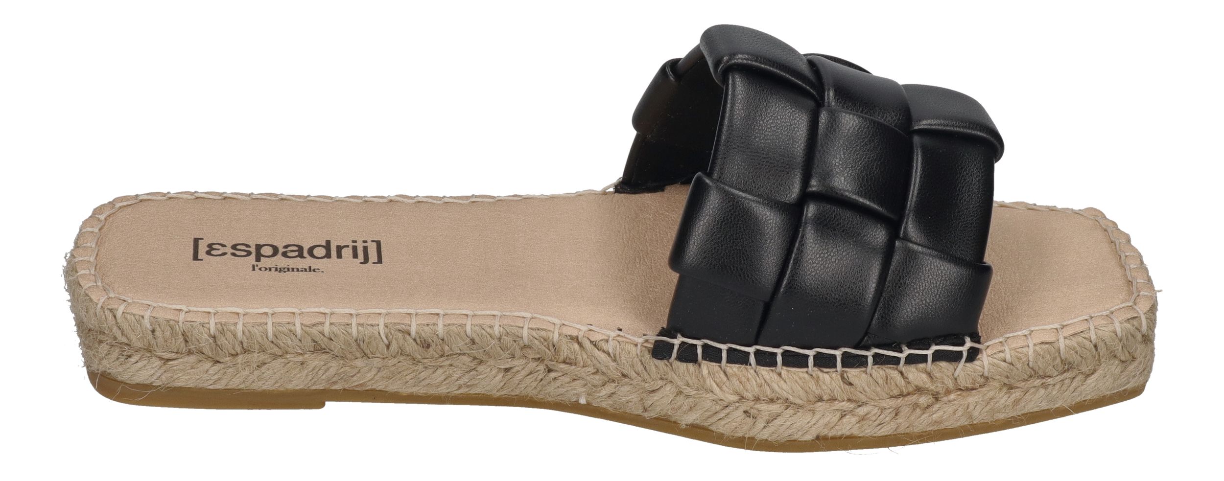 ESPADRIJ L'ORIGINALE Pantolette - CARRE CHECK - noir