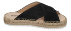 ESPADRIJ L'ORIGINALE Pantolette - CROISETTE VELOUR LOW - noir