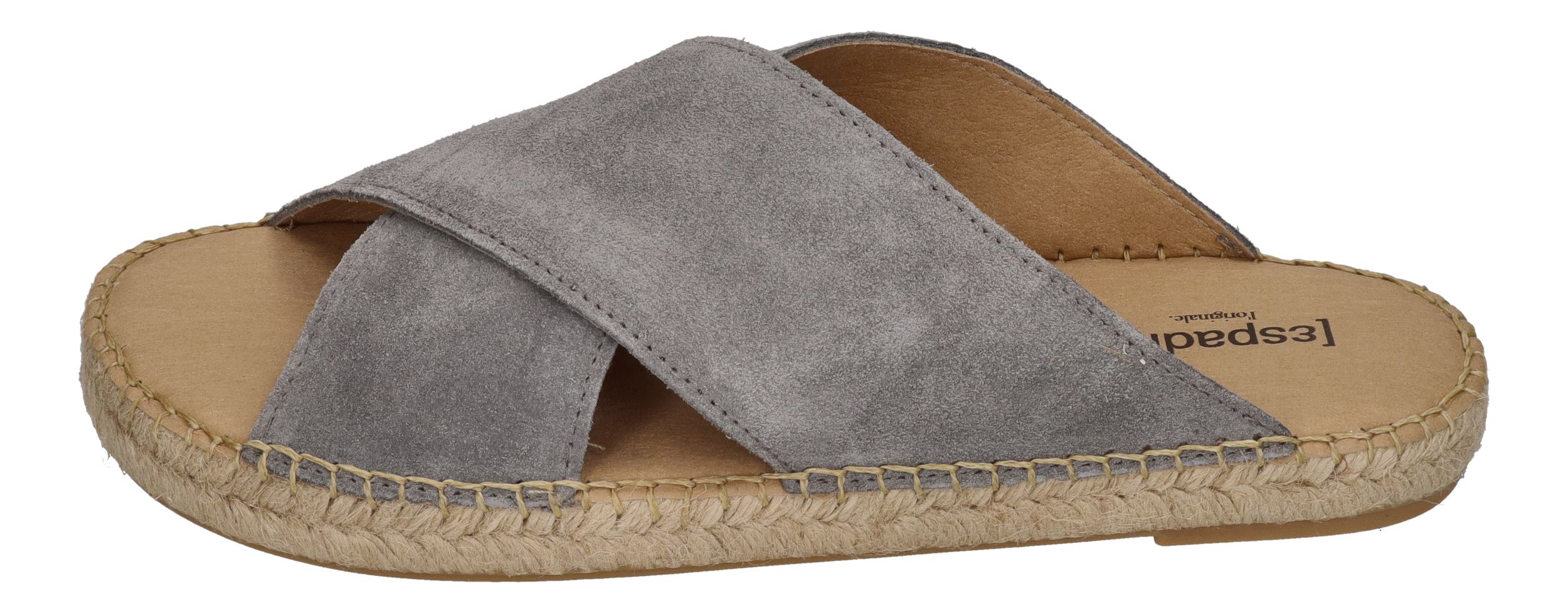 ESPADRIJ L'ORIGINALE Pantolette - CROISETTE VELOUR MEN - asphalt