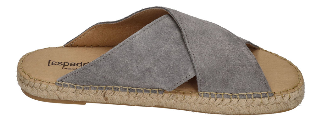 ESPADRIJ L'ORIGINALE Pantolette - CROISETTE VELOUR MEN - asphalt