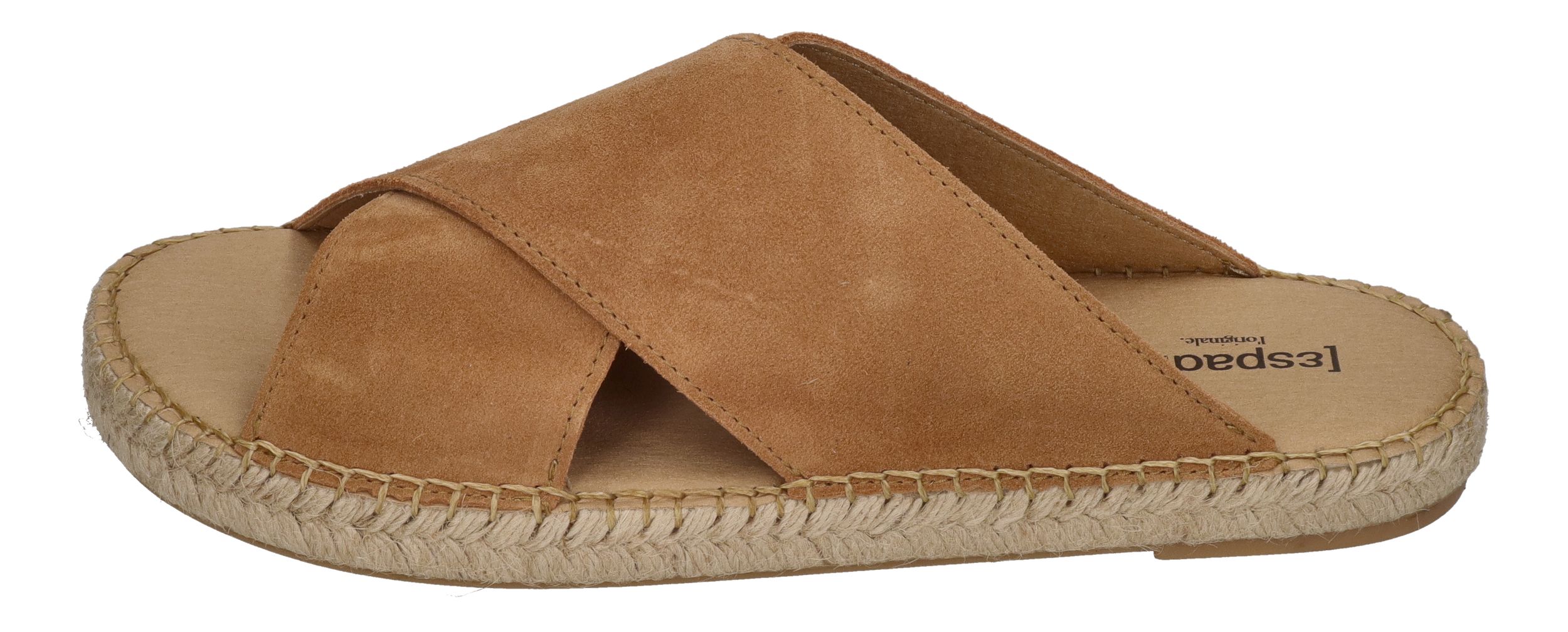 ESPADRIJ L'ORIGINALE Pantolette - CROISETTE VELOUR MEN - cognac