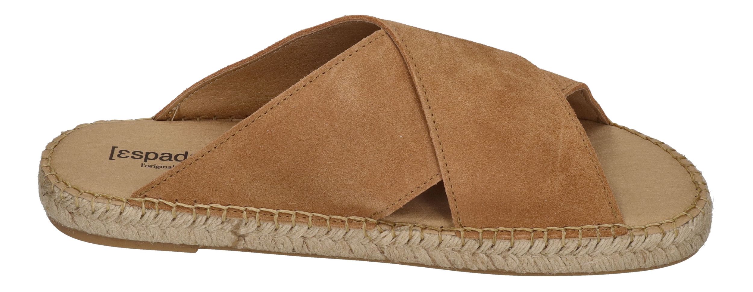 ESPADRIJ L'ORIGINALE Pantolette - CROISETTE VELOUR MEN - cognac
