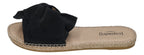ESPADRIJ L'ORIGINALE Pantolette - PLAGE BOUCLE VELOUR - noir