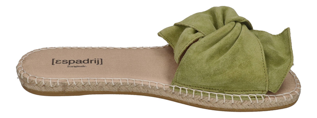 ESPADRIJ L'ORIGINALE Pantolette - PLAGE BOUCLE VELOUR - vert clair