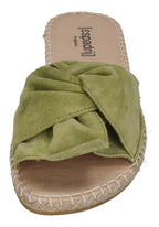 ESPADRIJ L'ORIGINALE Pantolette - PLAGE BOUCLE VELOUR - vert clair