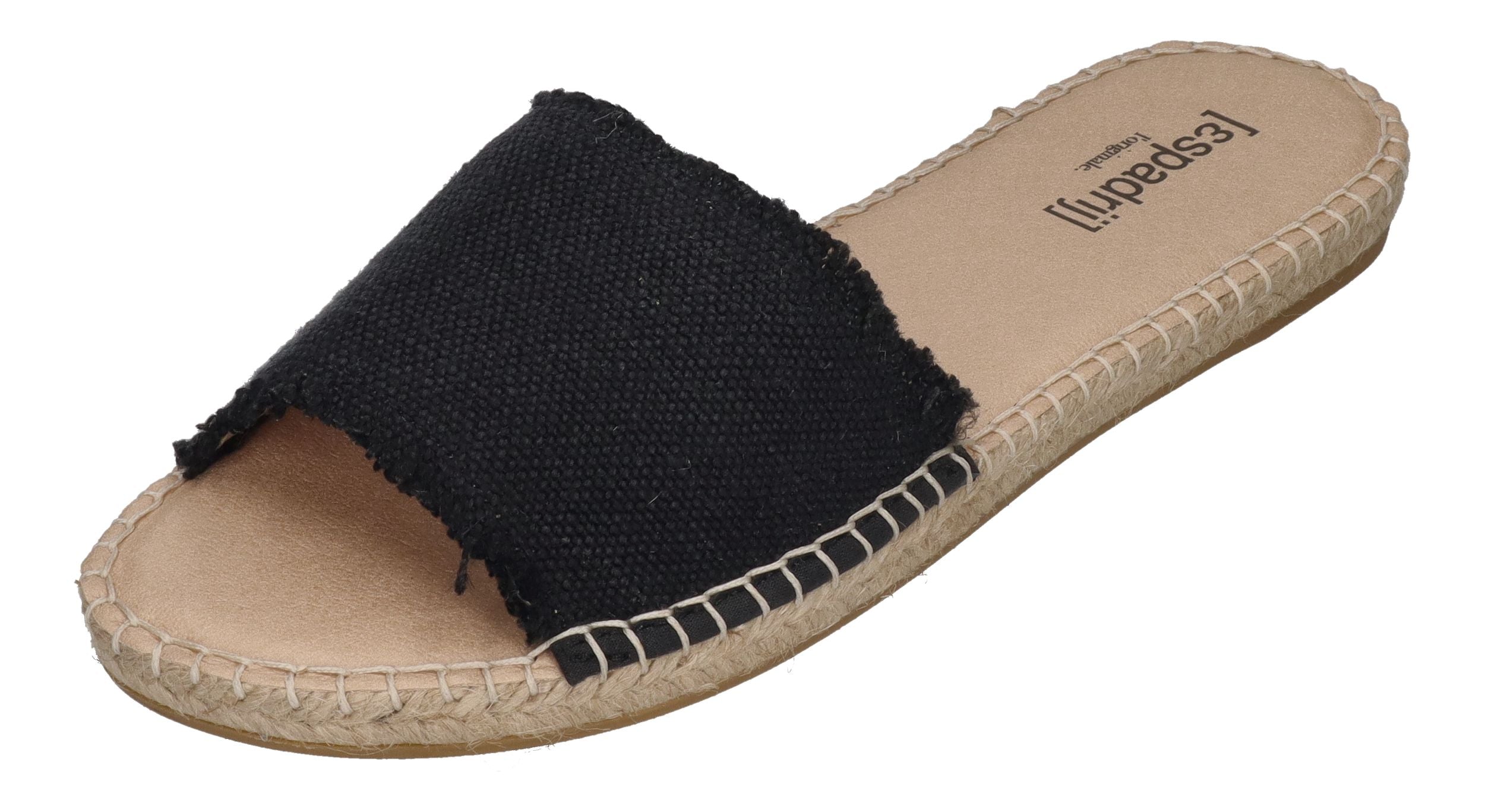 ESPADRIJ L'ORIGINALE Pantoletten - PLAGE LINEN - noir