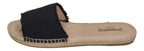 ESPADRIJ L'ORIGINALE Pantoletten - PLAGE LINEN - noir