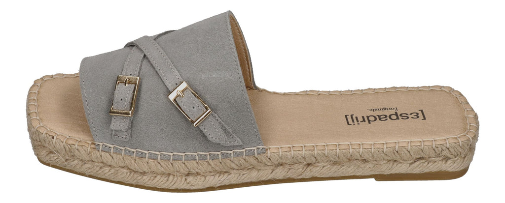 ESPADRIJ L'ORIGINALE Pantoletten - CARRE BUCKLE - gris