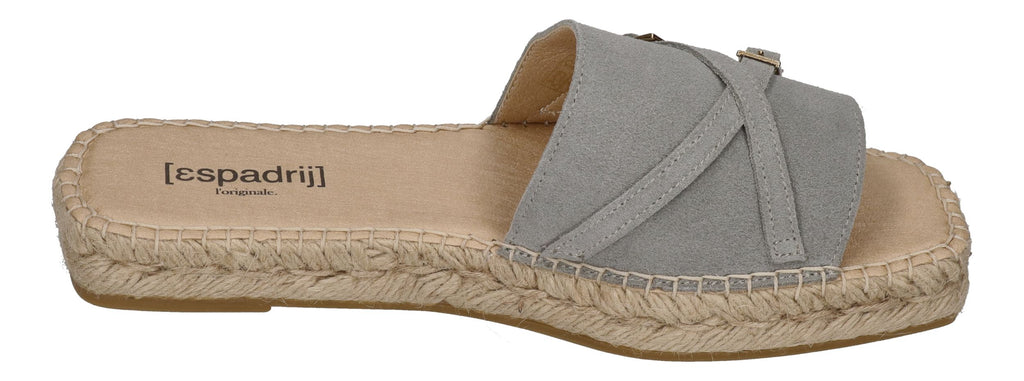 ESPADRIJ L'ORIGINALE Pantoletten - CARRE BUCKLE - gris