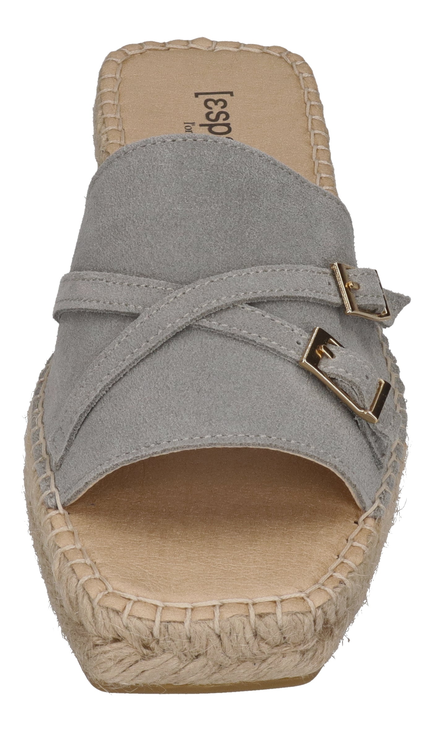 ESPADRIJ L'ORIGINALE Pantoletten - CARRE BUCKLE - gris