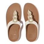FITFLOP Zehentrenner FINO Crystal-Chain Leather - urban white