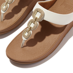 FITFLOP Zehentrenner FINO Crystal-Chain Leather - urban white