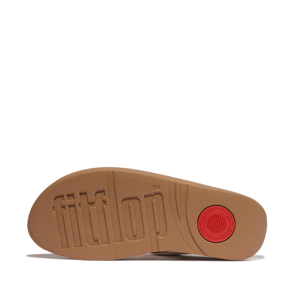 FITFLOP Zehentrenner FINO Crystal-Chain Leather - urban white