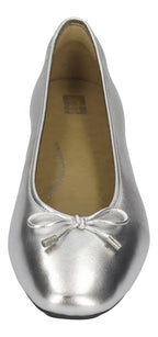 FITFLOP Ballerina DELICATO BOW SOFT Metallic Leather - silver