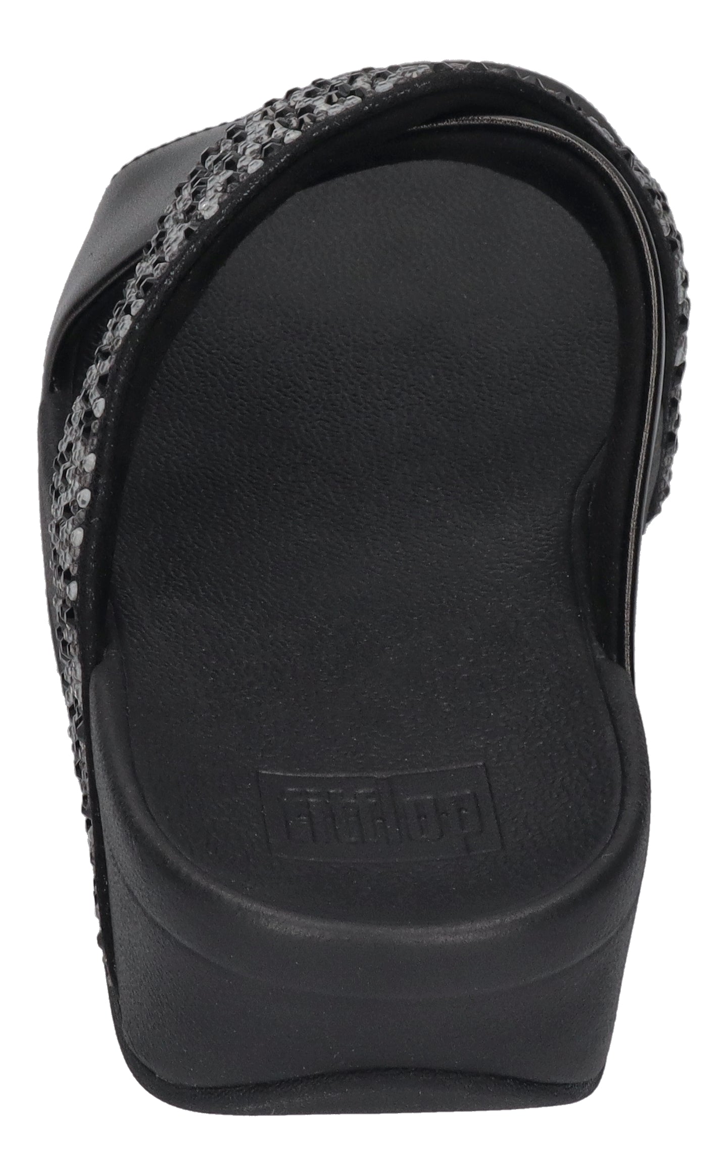 FITFLOP Pantoletten LULU CRYSTAL-MIX  METALLIC CROSS all black