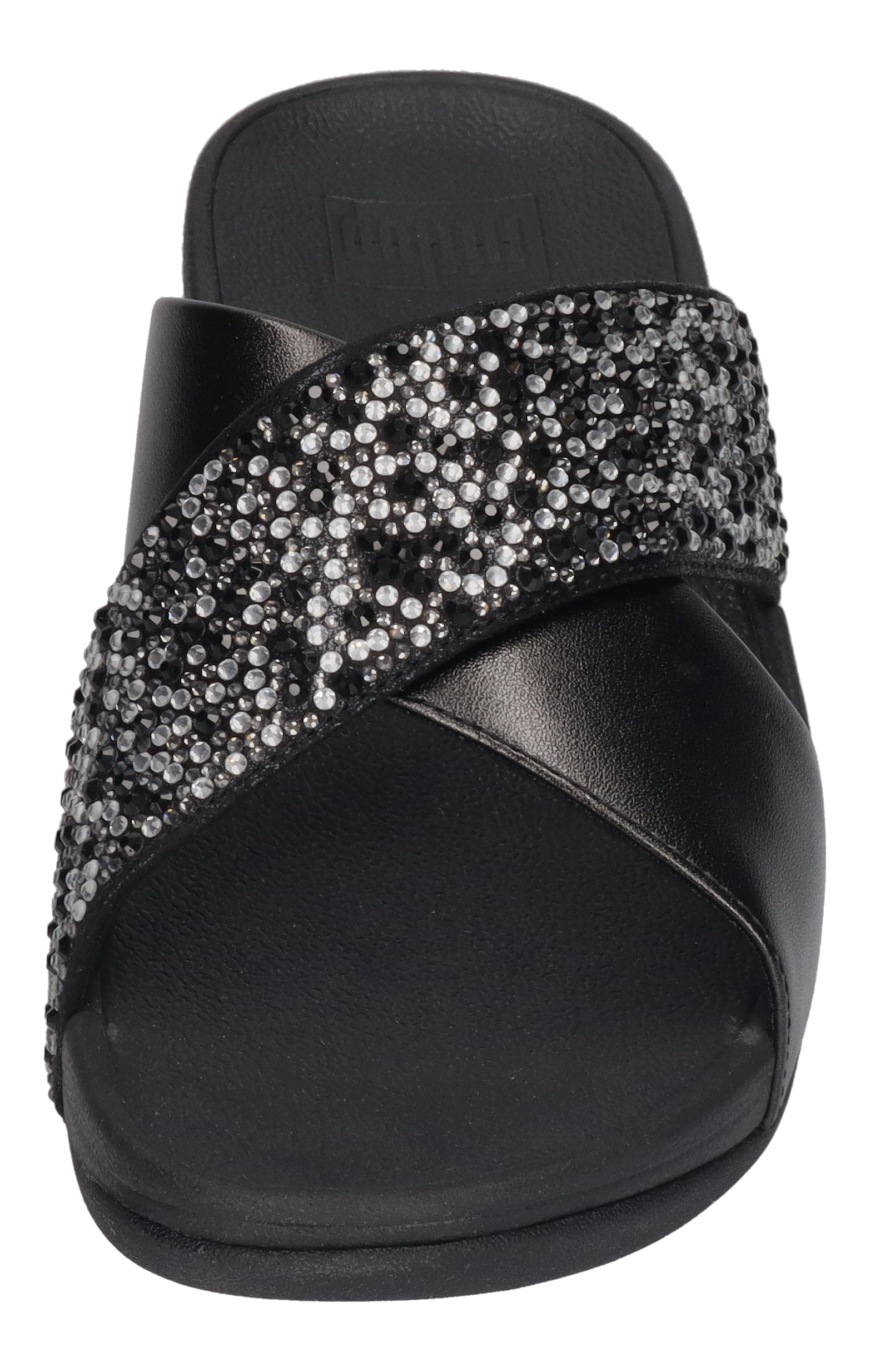 FITFLOP Pantoletten LULU CRYSTAL-MIX  METALLIC CROSS all black
