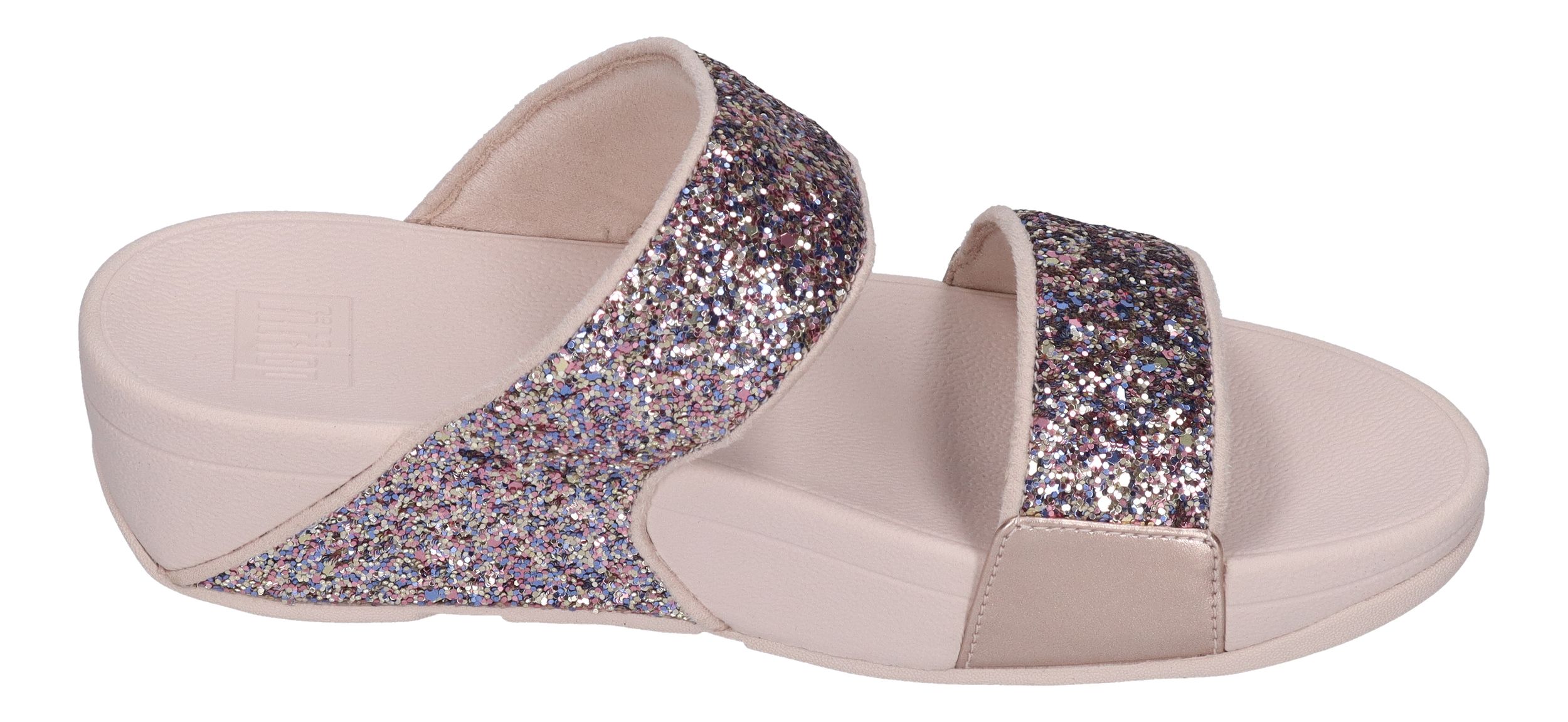 FITFLOP Pantoletten LULU MULTI-TONAL GLITTER SLIDES nu rose mix