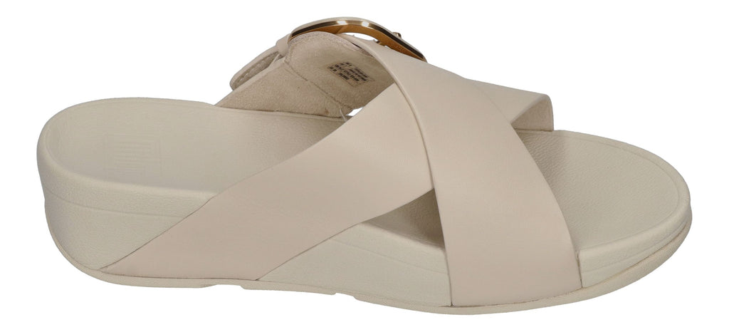 FITFLOP Pantoletten LULU RESIN-BUCKLE LEATHER CROSS paris beige