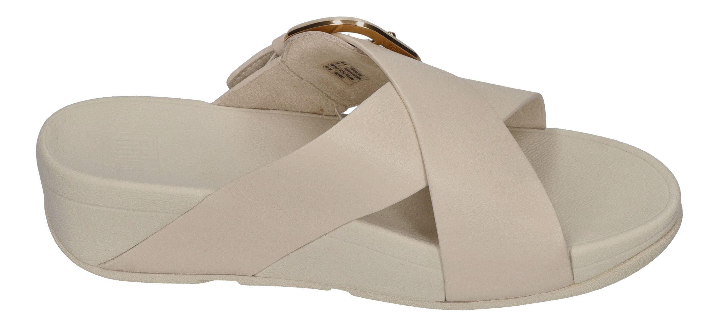 FITFLOP Pantoletten LULU RESIN-BUCKLE LEATHER CROSS paris beige