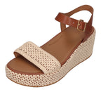FITFLOP Sandaletten PLATFFORMS WOVEN WEDGE deep tan ivory