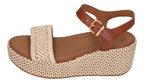 FITFLOP Sandaletten PLATFFORMS WOVEN WEDGE deep tan ivory
