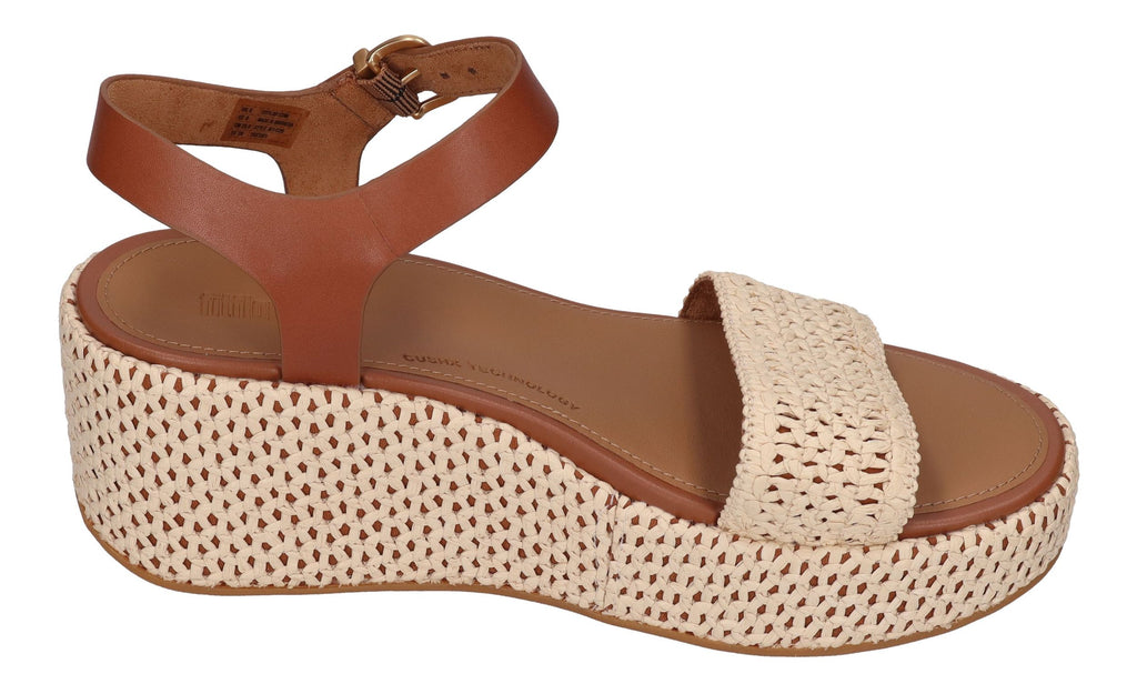FITFLOP Sandaletten PLATFFORMS WOVEN WEDGE deep tan ivory