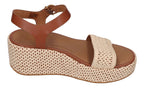 FITFLOP Sandaletten PLATFFORMS WOVEN WEDGE deep tan ivory
