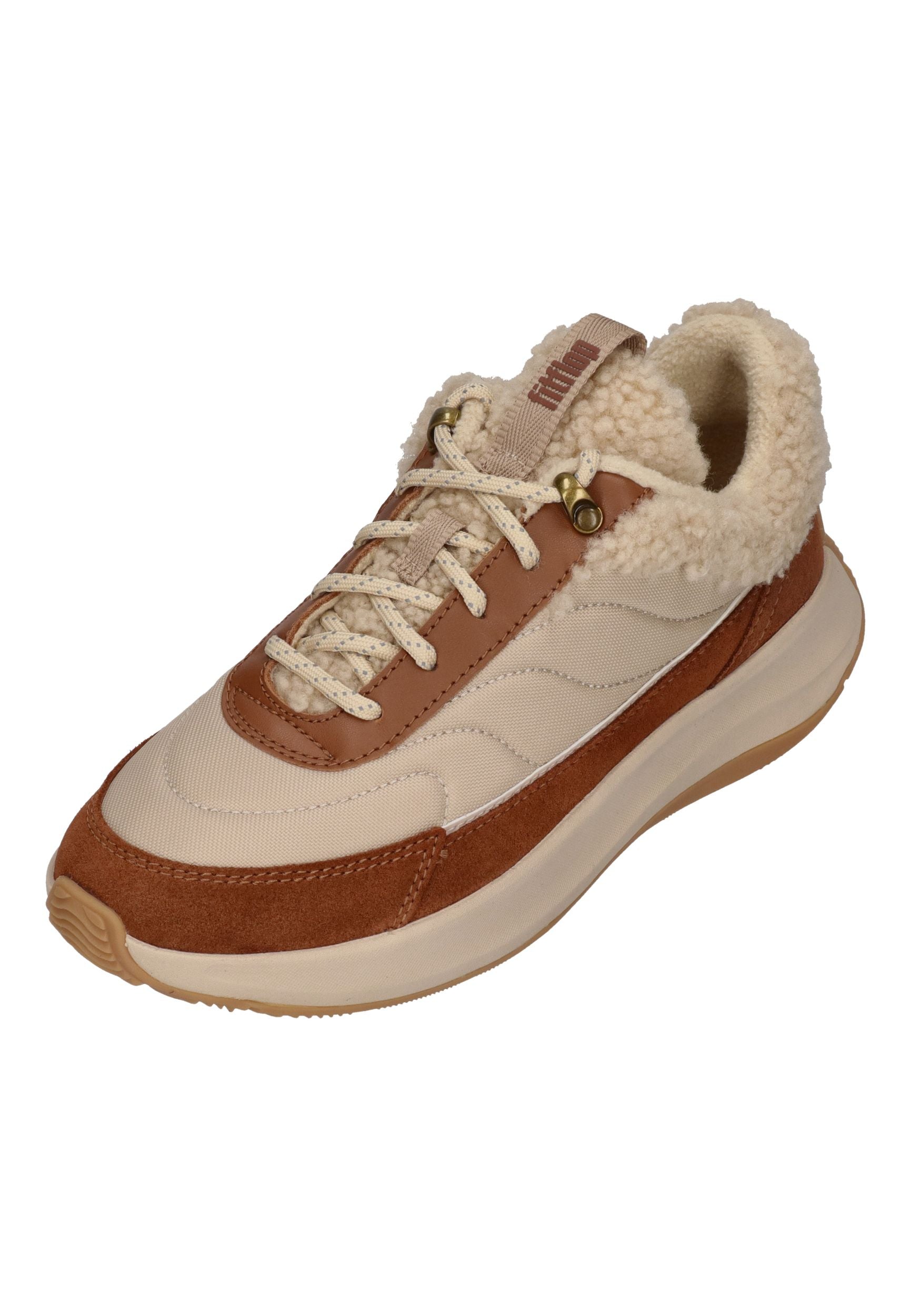 FITFLOP Sneakers F-MODE FLOW SHEARLING MIX deep tan camel