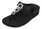 FITFLOP Zehentrenner FINO Crystal-Chain Leather - black