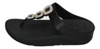 FITFLOP Zehentrenner FINO Crystal-Chain Leather - black