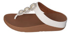 FITFLOP Zehentrenner FINO Crystal-Chain Leather - urban white