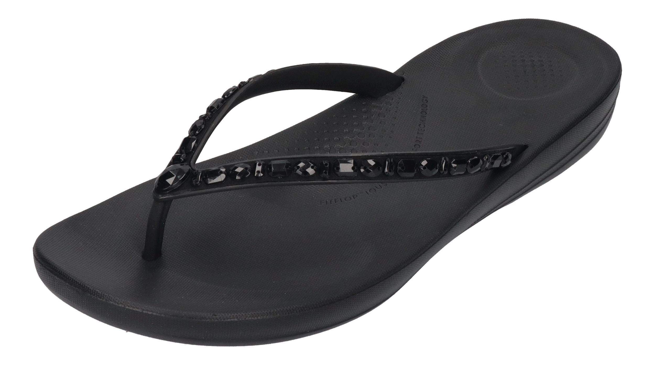 FITFLOP Zehentrenner IQUSHION MULTI-CRYSTAL ERGO FLIP all black