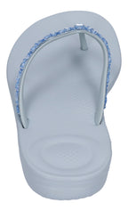FITFLOP Zehentrenner IQUSHION MULTI-CRYSTAL ERGO FLIP quiet blue