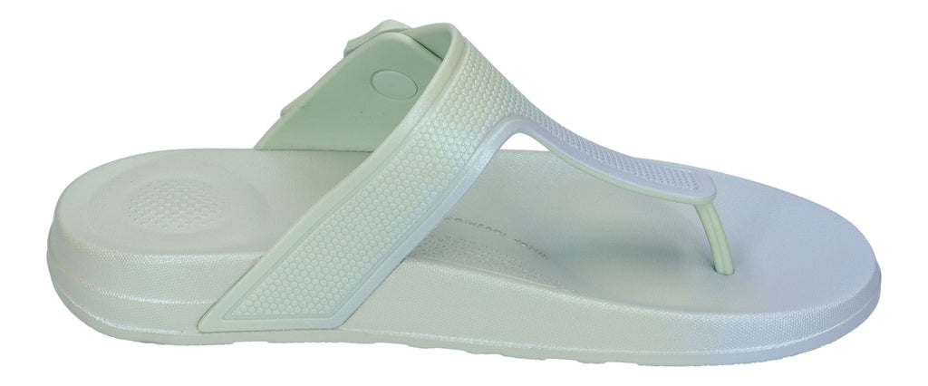 FITFLOP Zehentrenner iQUSHION IRIDESCENT ADJ BUCKLE sagebrush